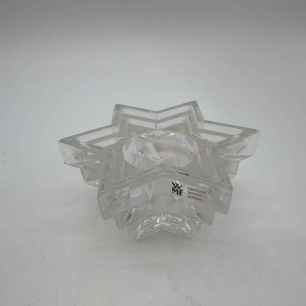 vintage WMF Germany 24% lead crystal multi-tiered star-shaped